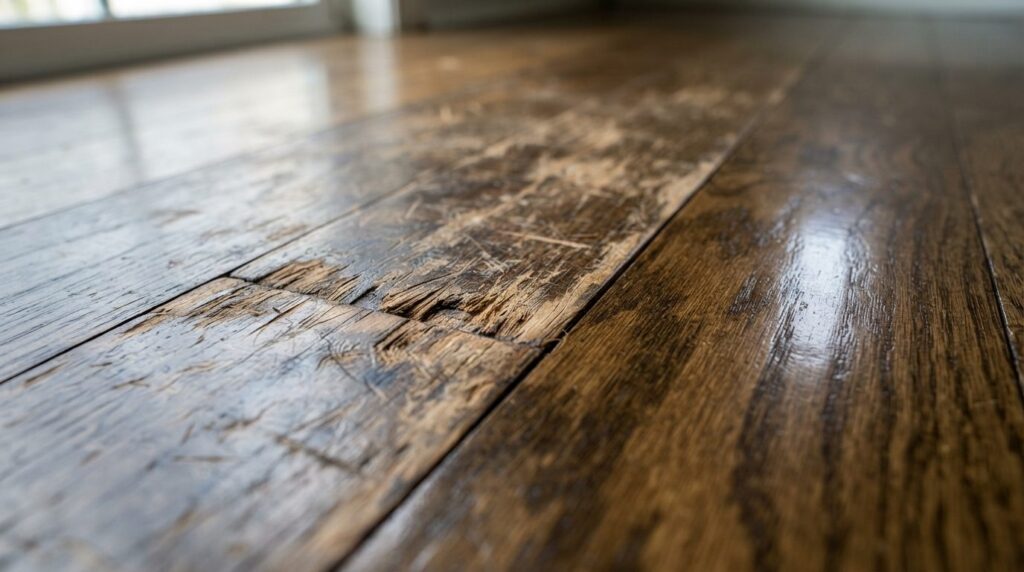 Detailed macro photography of hardwood floor surface showing